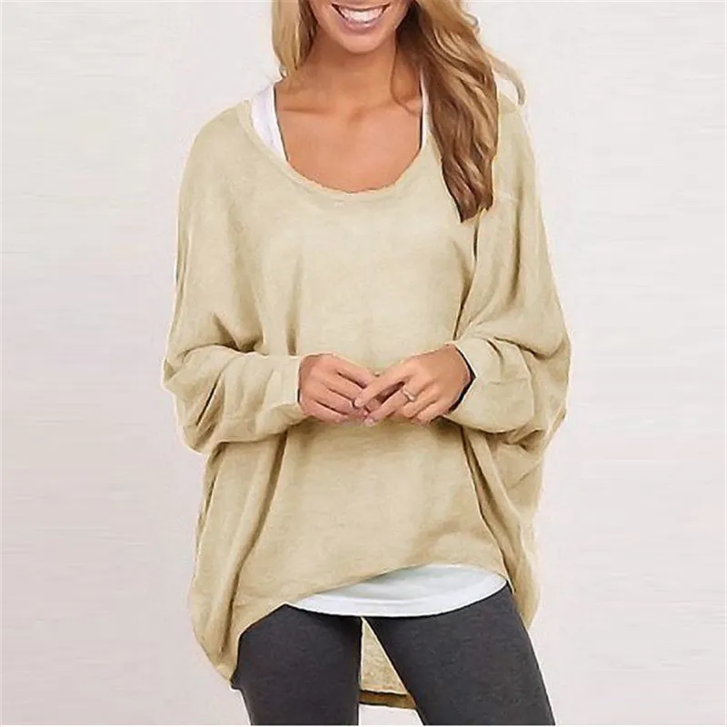 

9653 Womens Oversized Knit Top Euro American Style Multi Color