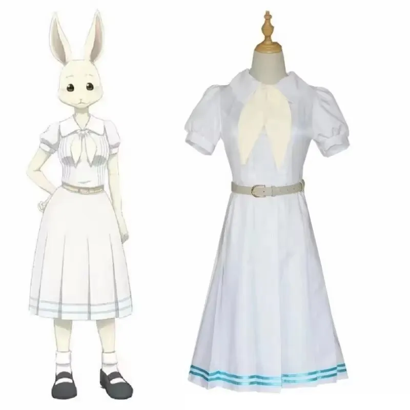 

2025 fashion new clothes Cos BEASTARS Haru Rabbit Short Sleeves Cosplay Costumes Halloween Christmas Party Sets Uniform Suits
