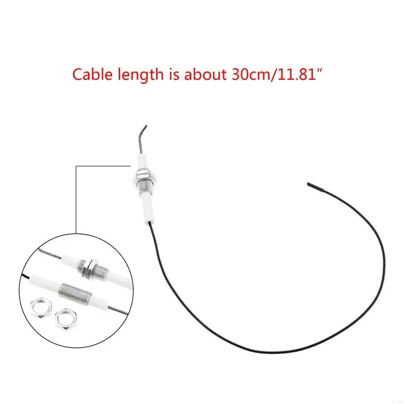 T3LB Propana Igniter dengan Kawat Plug Efokir Elektroda Keramik Berulir 30 Untuk Untuk Dapur Gas Grill Fireplace Oven HE