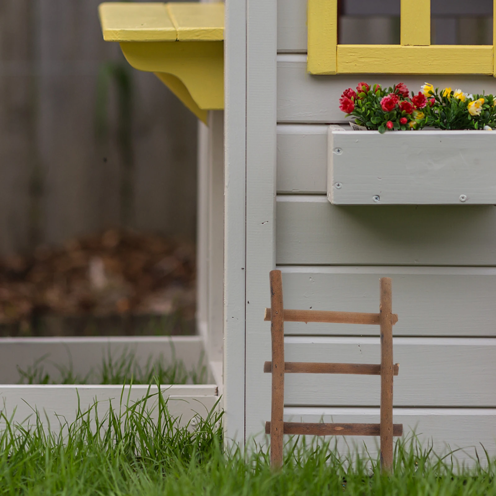 

2 Pcs Micro Landscape Ladder Mini Prop Rattan Model Garden Sand Tiny Furniture The Circle Step