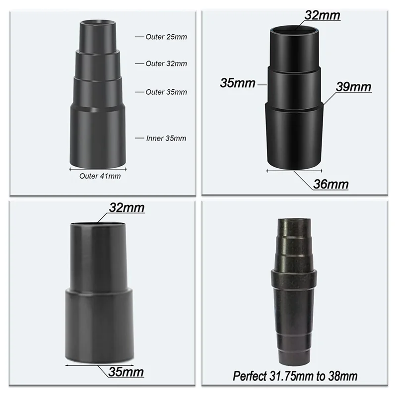 AEE6-vacuümslangadapter van 35 mm/38 mm/42 mm tot 32 mm van 1 3/8 inch naar 1 1/4 inch adapter