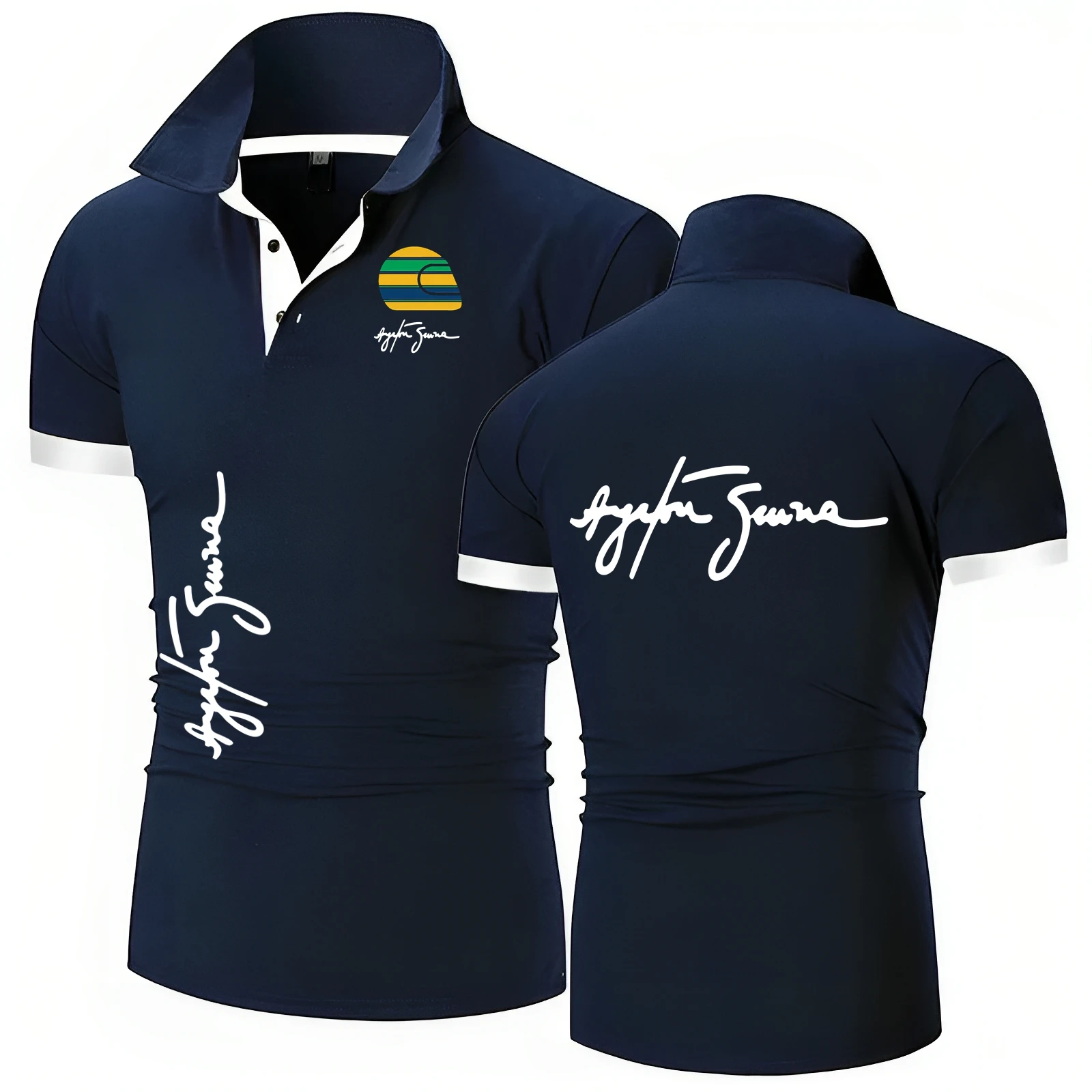 camisa-polo-de-carro-racing-ayrton-senna-hall-of-fame-para-homens-com-gola-redonda-pure-f1-polo-de-manga-curta