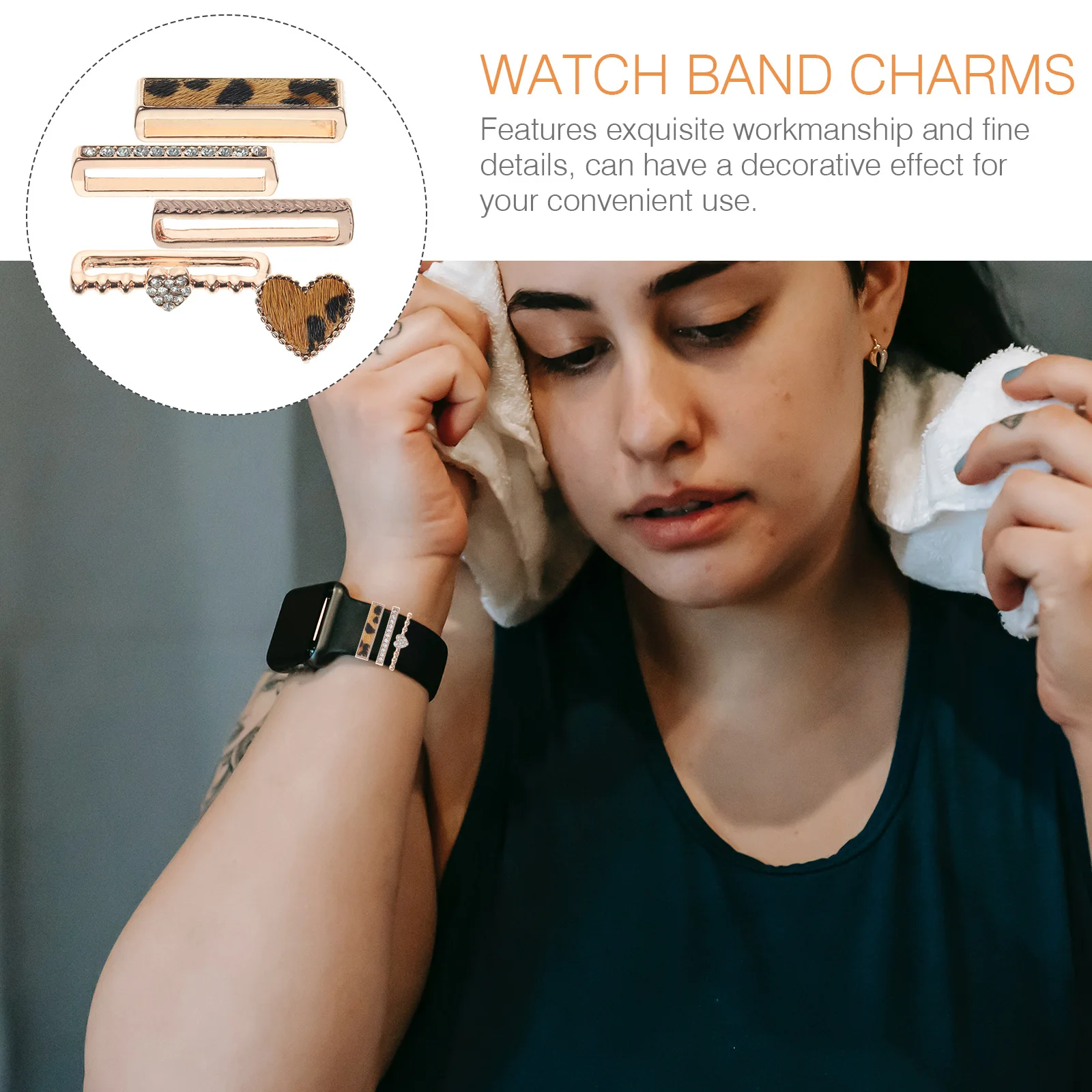 

Watch Ring Band Charms for Women Accessories Strap Decorative Loop Metal Decorations Bling