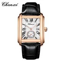 CHENXI 8216, superventas, reloj de negocios de marca superior para hombres, calendario militar de cuarzo, reloj elegante con correa de cuero resistente al agua para hombres
