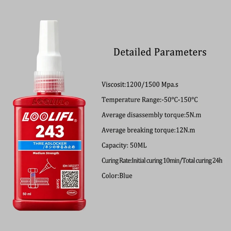 50ml Schraubensicherungsmittel 222 242 243 262 263 271 272 277 290 Blau Mittlere Festigkeit, Rot Hochfeste Schraubenklebstoffe, Gewindedichtmittel, Anaerobes Klebstoff, Anti-Lockerungsmittel – Detail 4