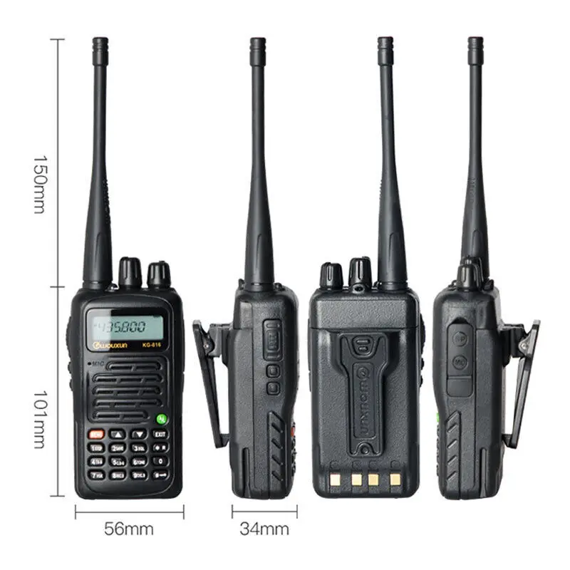 Original WouXun KG-816 IP55 Waterproof VHF/UHF Call Ring Voice Guide Distant Alarm VOX SOS Flashlight Two Way Radio