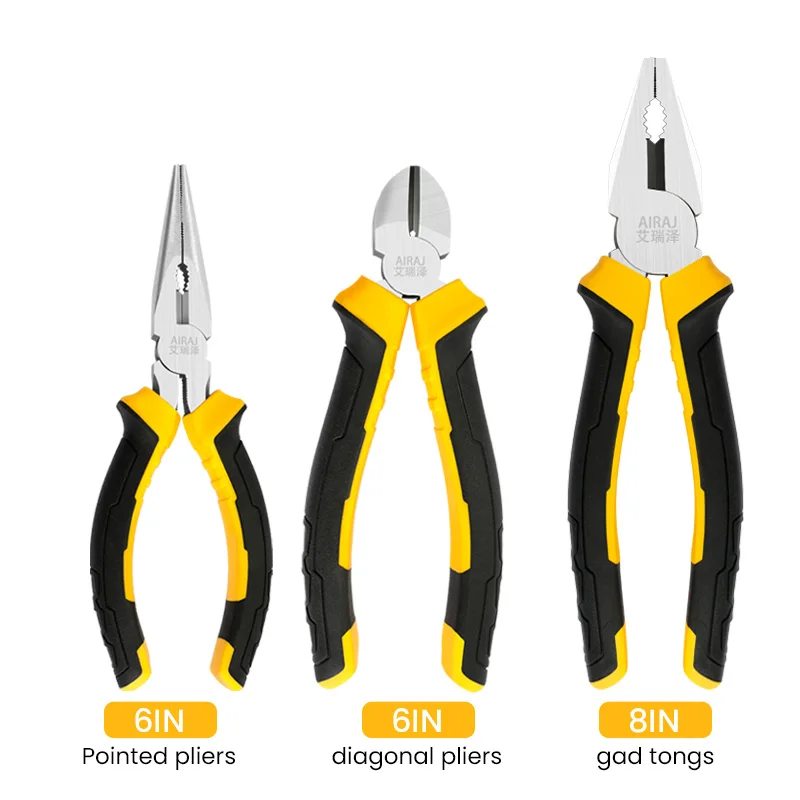 AIRAJ 6/8In Wire Stripping Pliers Multifunctional Electrician Winding Cutting Cable Crimping Tool Kit Mechanical DIY Hand Tools