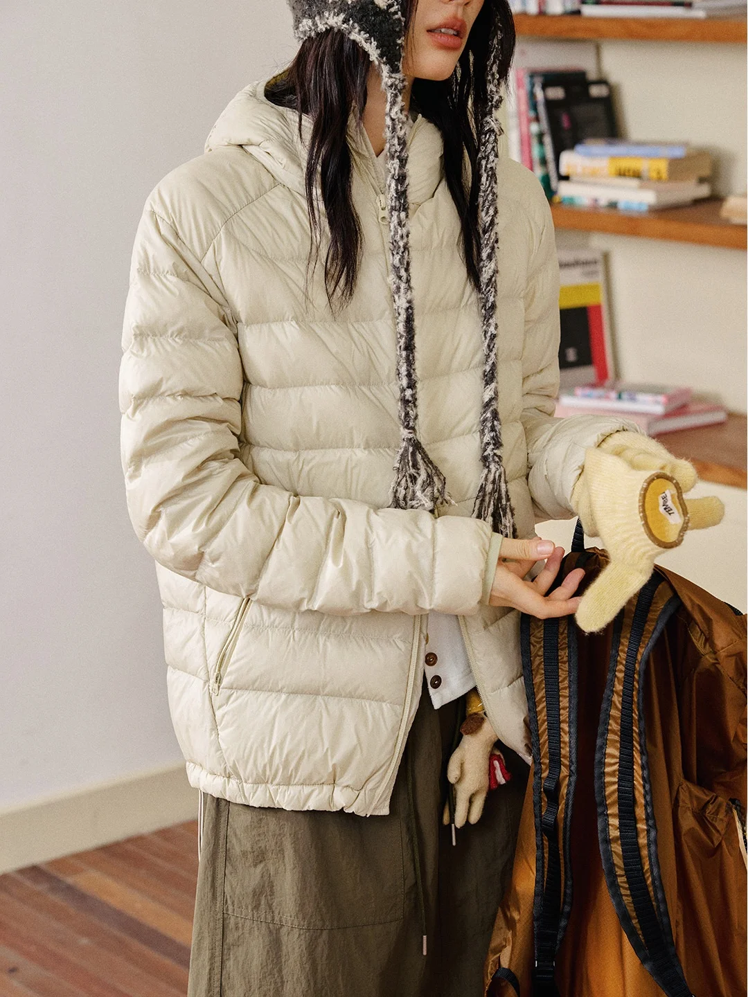 

Octopusme, простая женская легкая теплая приталенная куртка, осенне-зимняя модная тонкая клетка в рубчик, дизайн из полиэфирного волокна