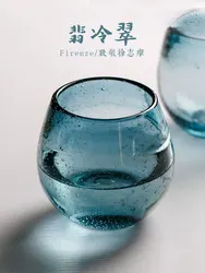 Florence Blue Star Bubble Cup Whiskey Tumbler Handmade Crystal Whisky Mug XO Brandy Drinking Glasses Party Wineglass