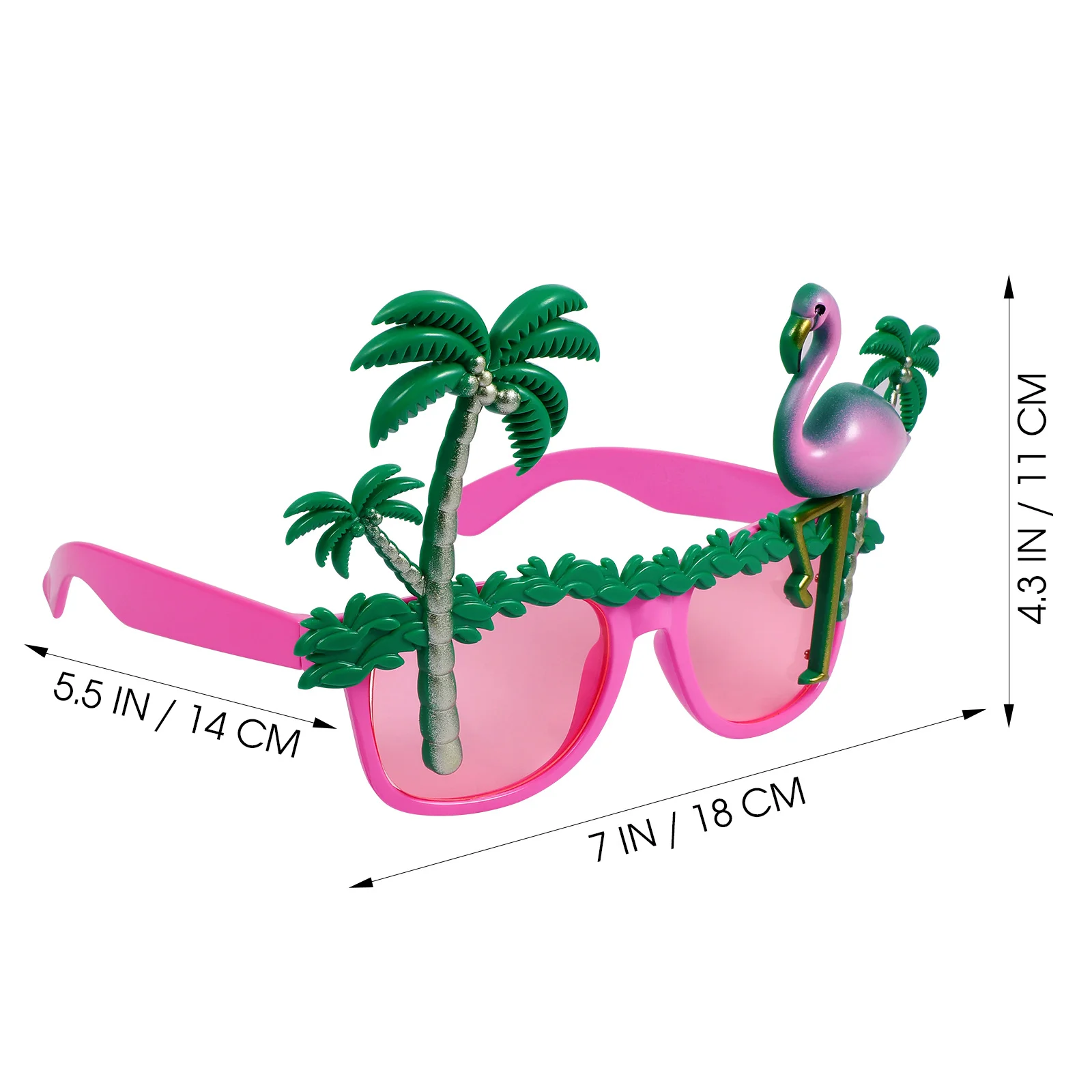 2Pcs Flamingo Glasses Hawaiian Summer Luau Party Sunglasses Lightweight Plastic Beach Party Photo Props Flamingo Glasses
