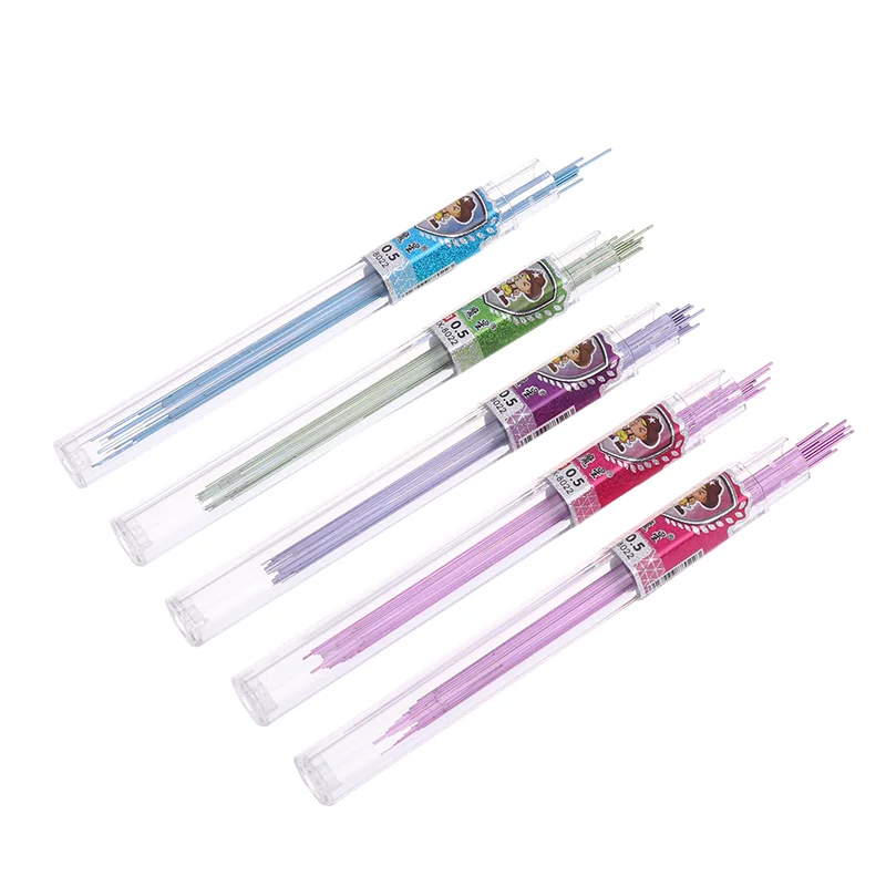 10 หลอด 0.5 มม.2B ดินสอเติมดินสอที่มีสีสันดินสออัตโนมัติเปลี่ยนดินสอ Core Sketch Drawing อุปกรณ์