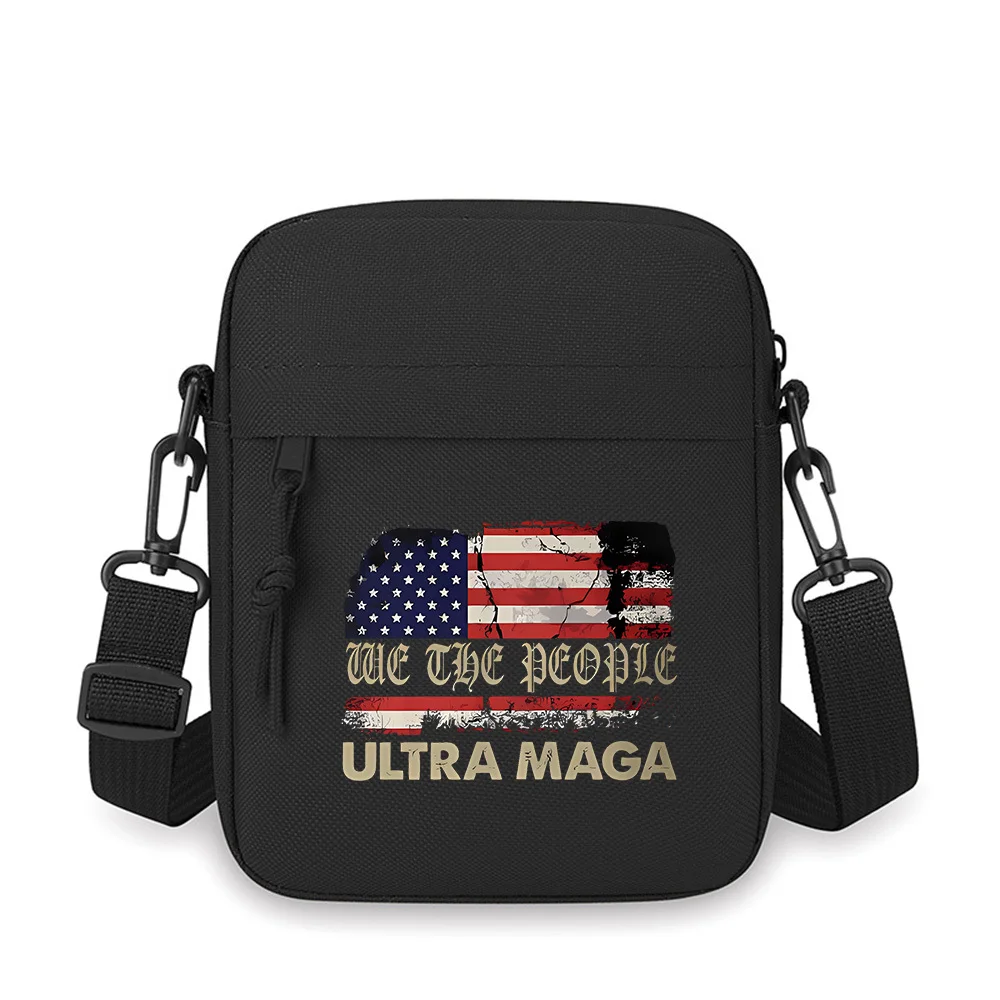 

American flag,Ultra,We People,emblem Men Crossbody Bag Single Shoulder Women Cartoon Anime Film Printing Design Unisex
