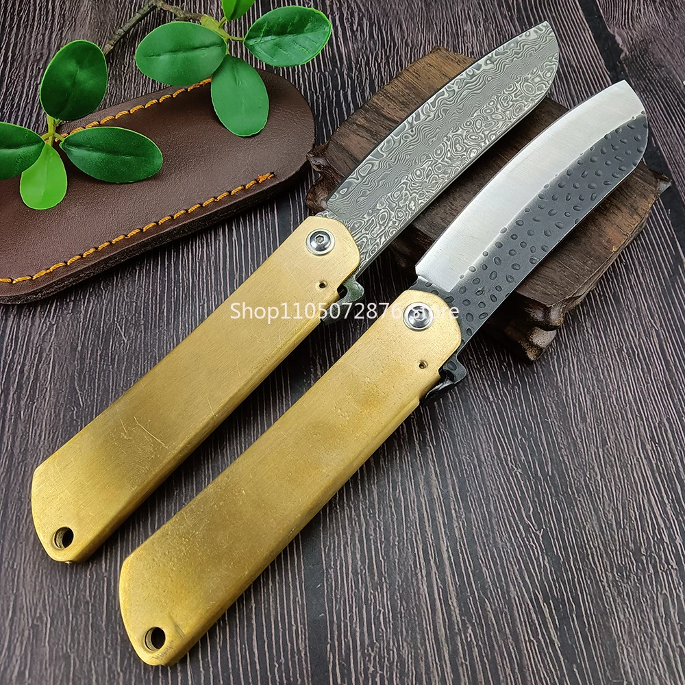 

Универсальный нож для фруктов, многофункциональный уличный нож, нож EDC, тактический складной нож для спасения джунглей, медная ручка