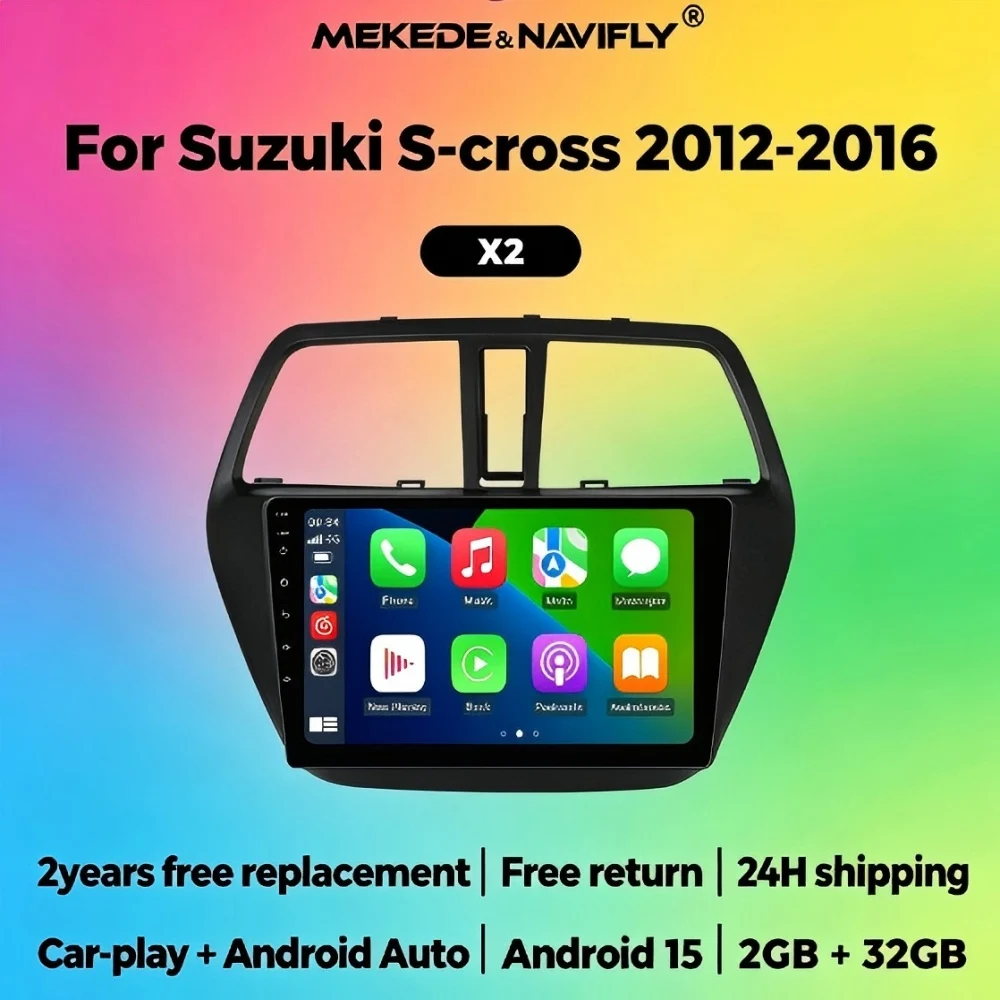 MEKEDE Android 15 Autoradio Head Unit 2 Din Car Radio For Suzuki SX4 2 S-Cross 2012-2016 Stereo Player Car multi-media display
