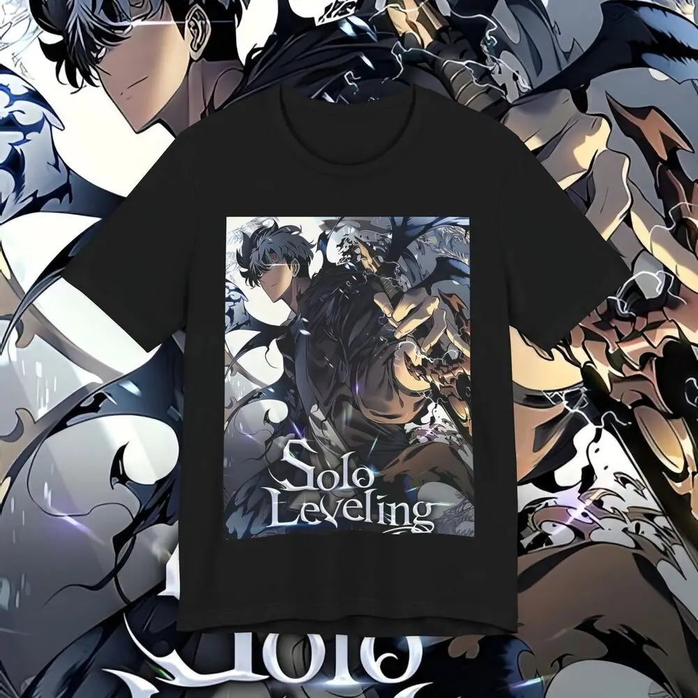 New and Premium! Solo Leveling Shirt, Sung Jinwoo Frame, Anime T-Shirt