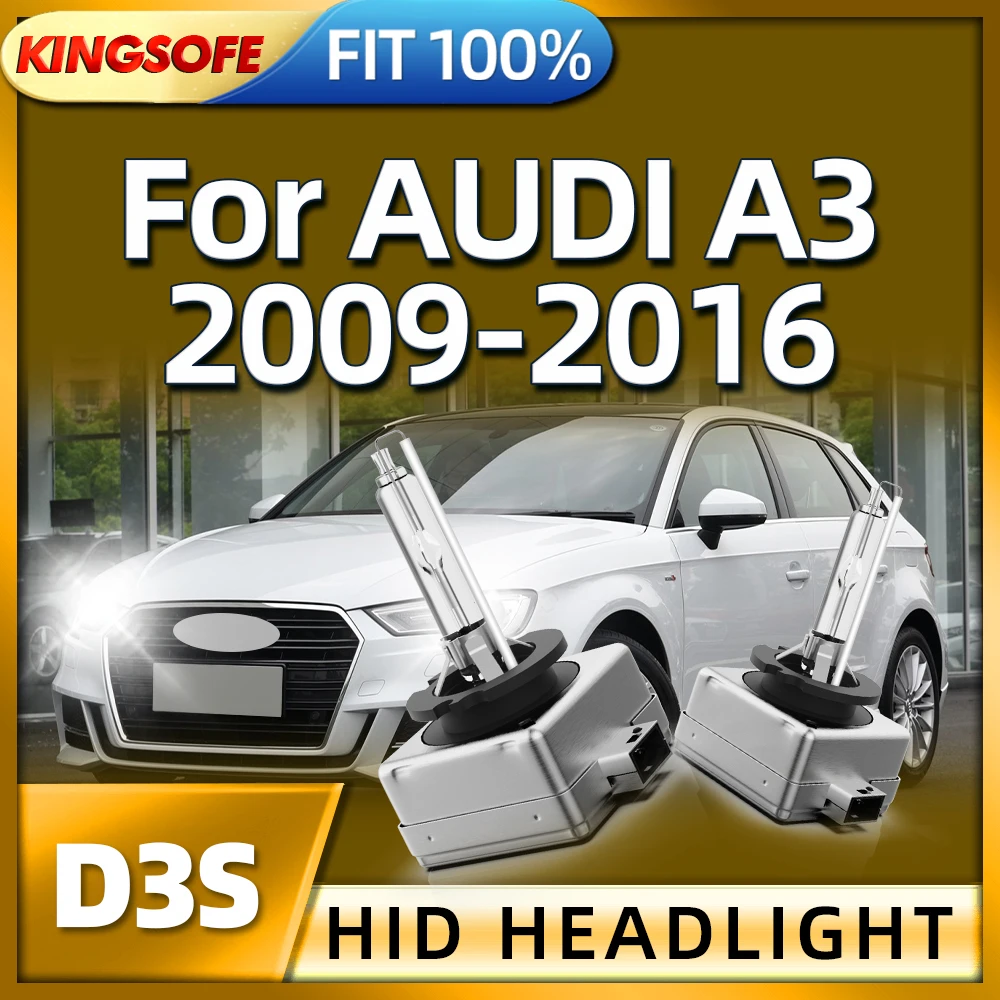 

KINGSOFE 1pair 35W D3S Xenon HID Bulb 6000K Lamp Headlight For AUDI A3 2009 2010 2011 2012 2013 2014 2015 2016