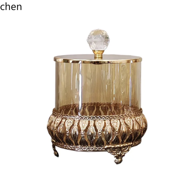 YXY Glass Storage Jar Coffee Table Storage Candy Jar Crystal Decoration Ornament