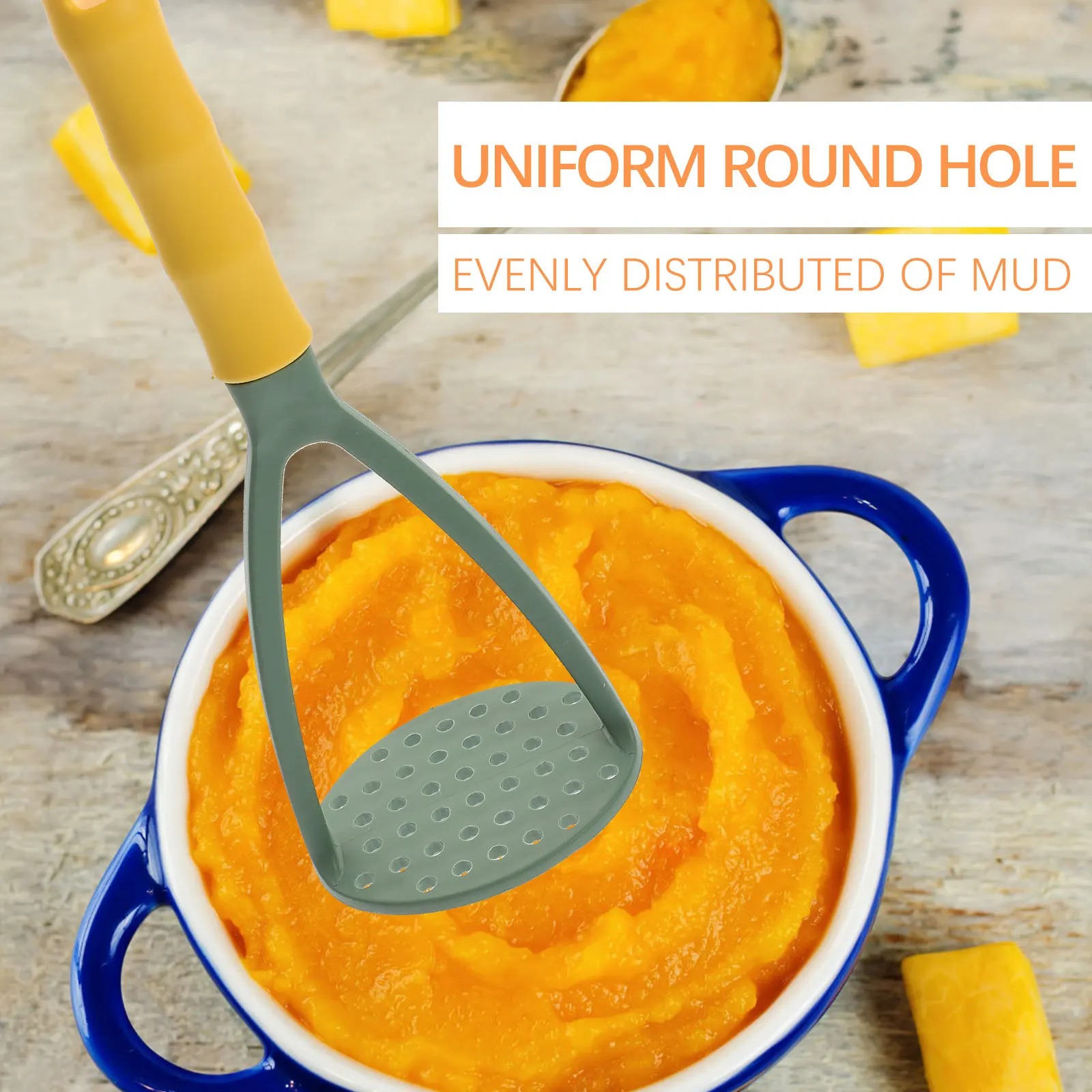 

1 pc Black Portable Masher Lightweight Manual Kitchen Tool For Mashed Potato Squash Sweet Potato Garlic Efficient Healthy Smooth