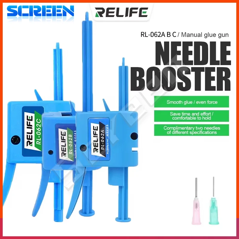 RELIFE RL-062A 062B 062C Manual Glue Gun Solder Paste Flux Dispenser Solder Oil Solder Paste UV Needle Booster Universal Tool