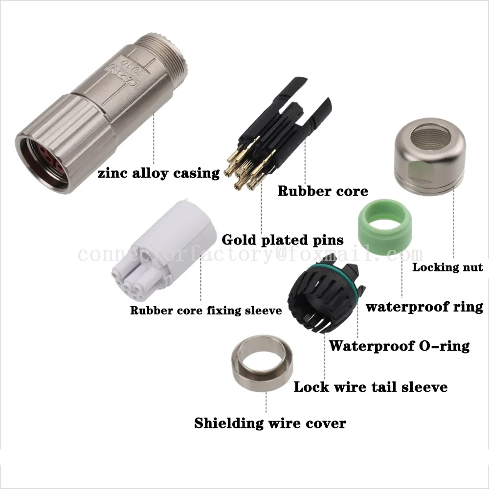 M23 Connector M923 Aviation Male Female Plug Socket 6 8-core Power Cable Servo Motor Connector Drag Chain Cable Connector