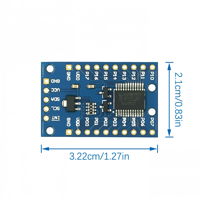 Placa de Expansão do Módulo PCF8575, 16 IO Port Expander, DC 2.5-5.5V, I2C Comunicação Controle para Arduino