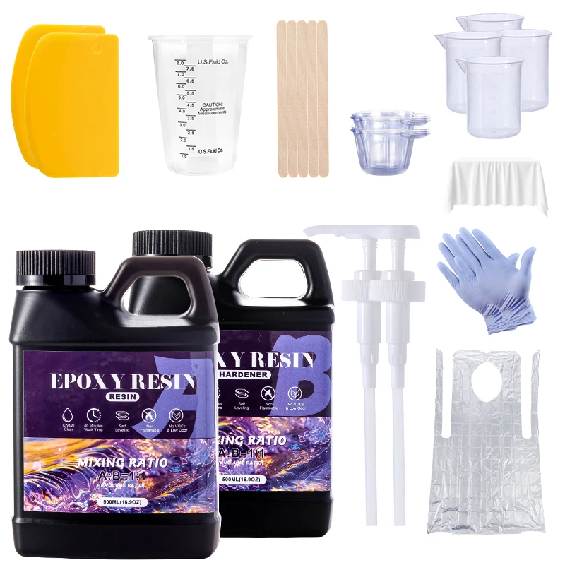 Epoxy Resin Kit, 1:1 Ratio, Anti-Yellowing