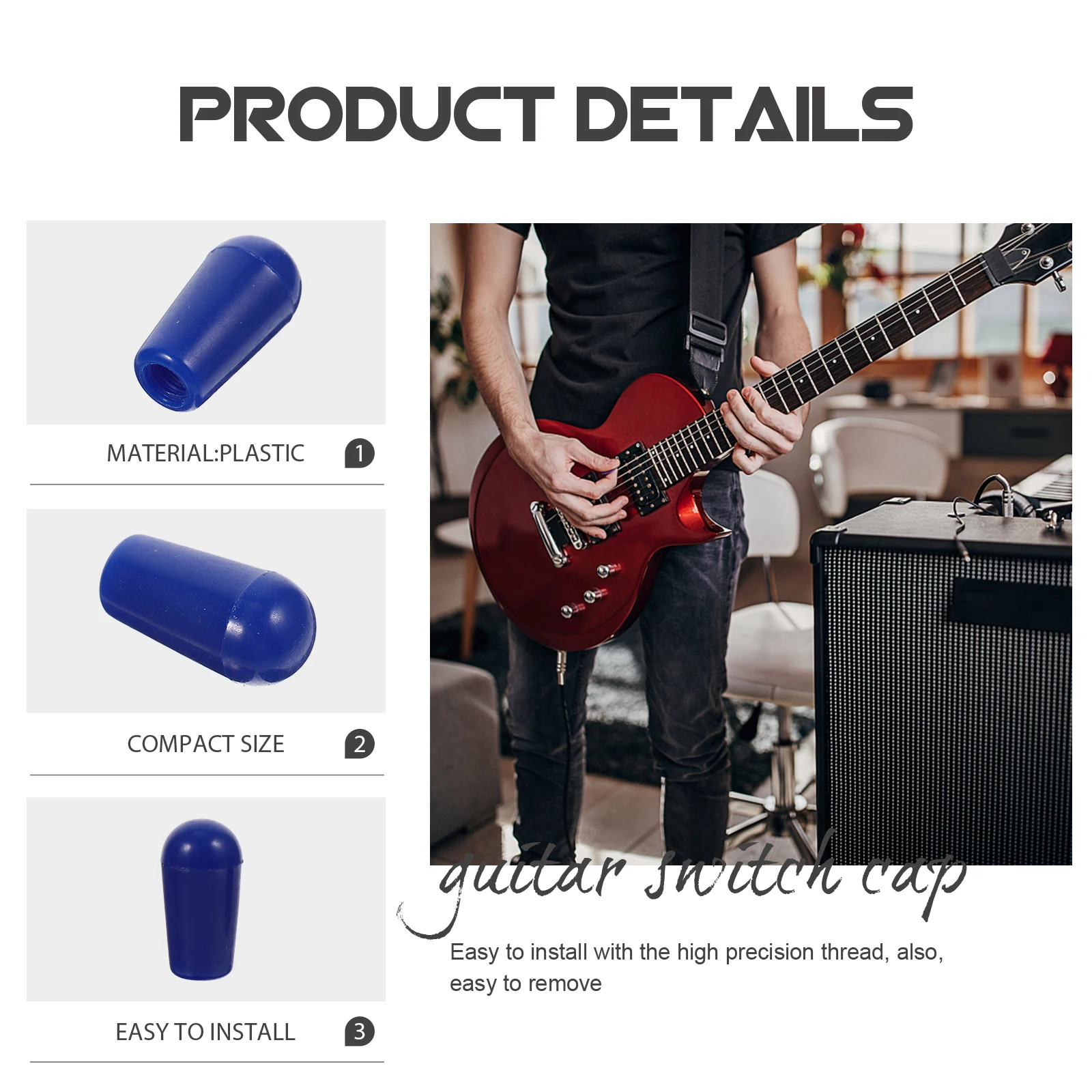 

10 Pcs Potentiometer Shift Cap Caps Bass Metal Guitar Tip Knob Toggle Plastic Hat for Knobs