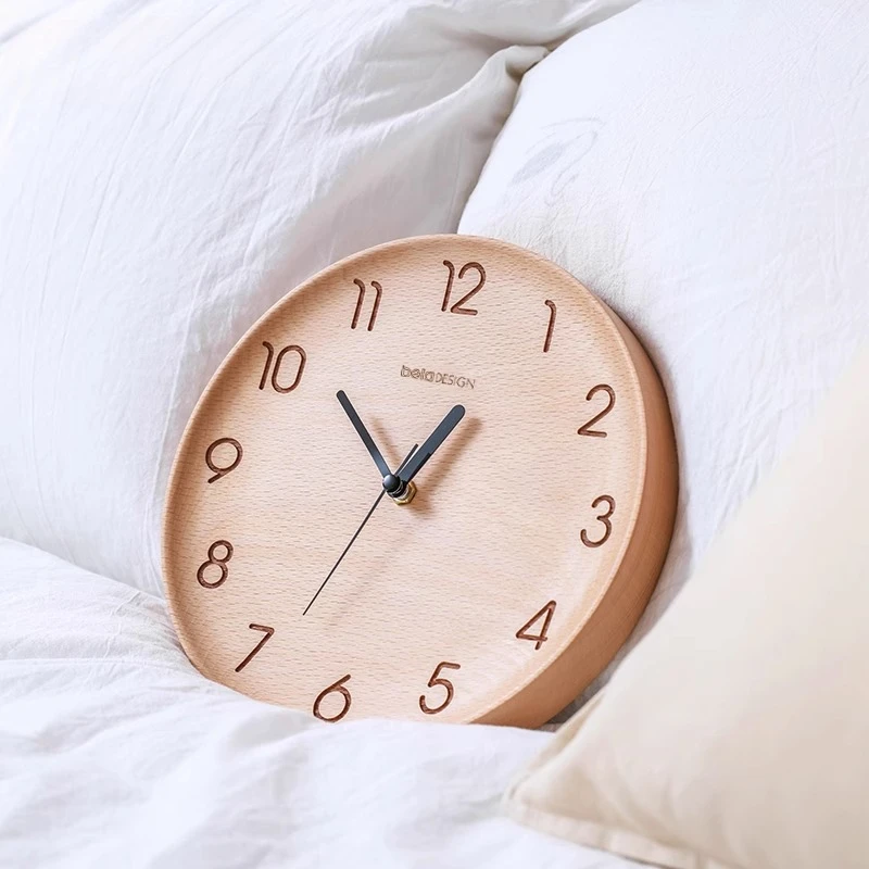 النمط الياباني سجل اللون ساعة حائط الإيطالية الحد الأدنى تصميم غرفة المعيشة ساعة حائط الرجعية الراقية ديكور المنزل Duvar Saati FYWC