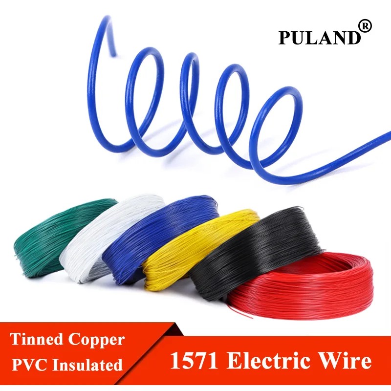 10 Colors Stranded Tinned Copper Cable 1571 Electronic Wire 30/28/26/24/22/20AWG Environmental PVC Insulation DIY LED Line Cord