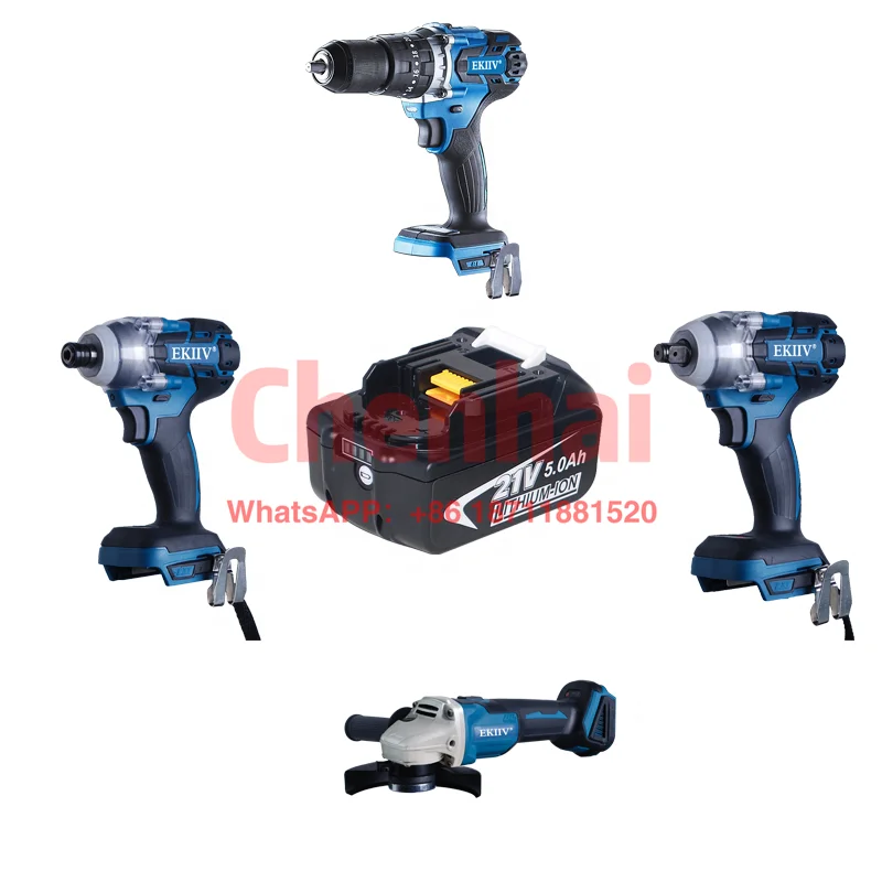 Made in China EKIIV15 Electric Tool Combination Set M18 21V Lithium Ion Handheld Electric Combination Tool Kit