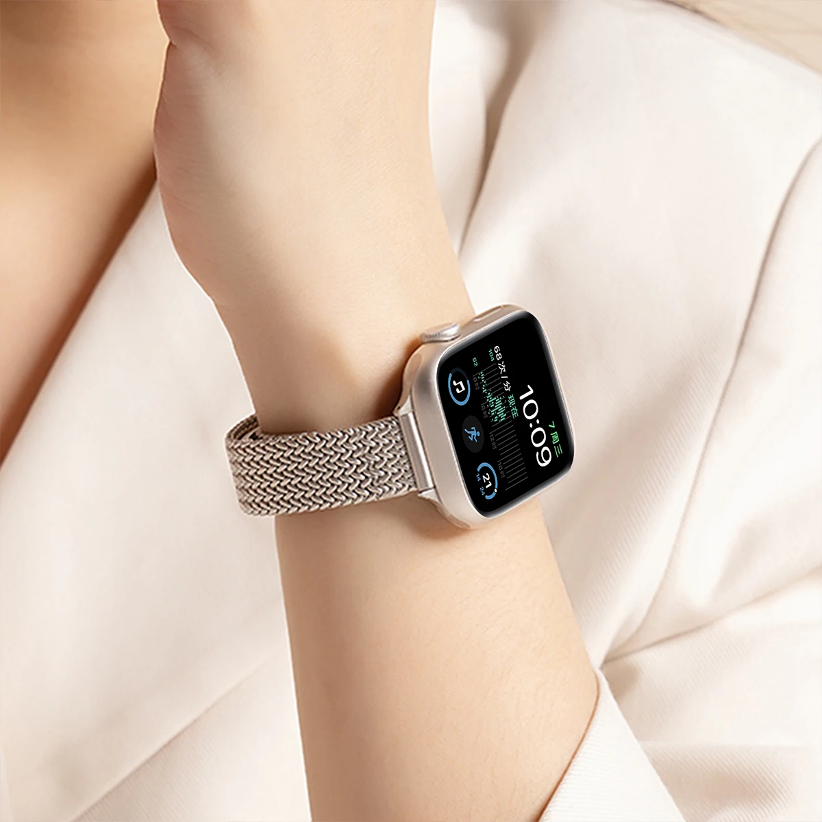 Faixa de laço dobrável magnética para apple watch 10 9 8 7 41 45 46mm pulseira de aço inoxidável feminina fina para iwatch se6 5 4 40 44 38 42mm