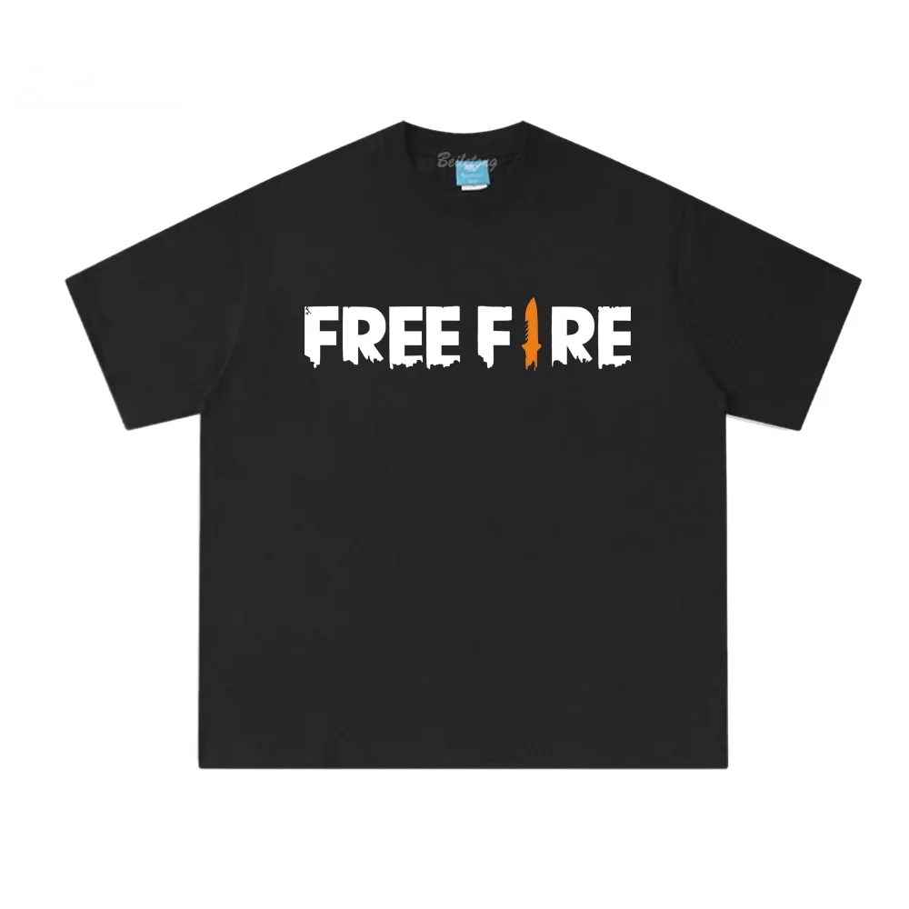 

Free Fire T Shirt Summer Jurassic World High Quality Tee-shirt Sleeve Korean 100%Cotton O-neck Clothing Female/Male Retro Tops