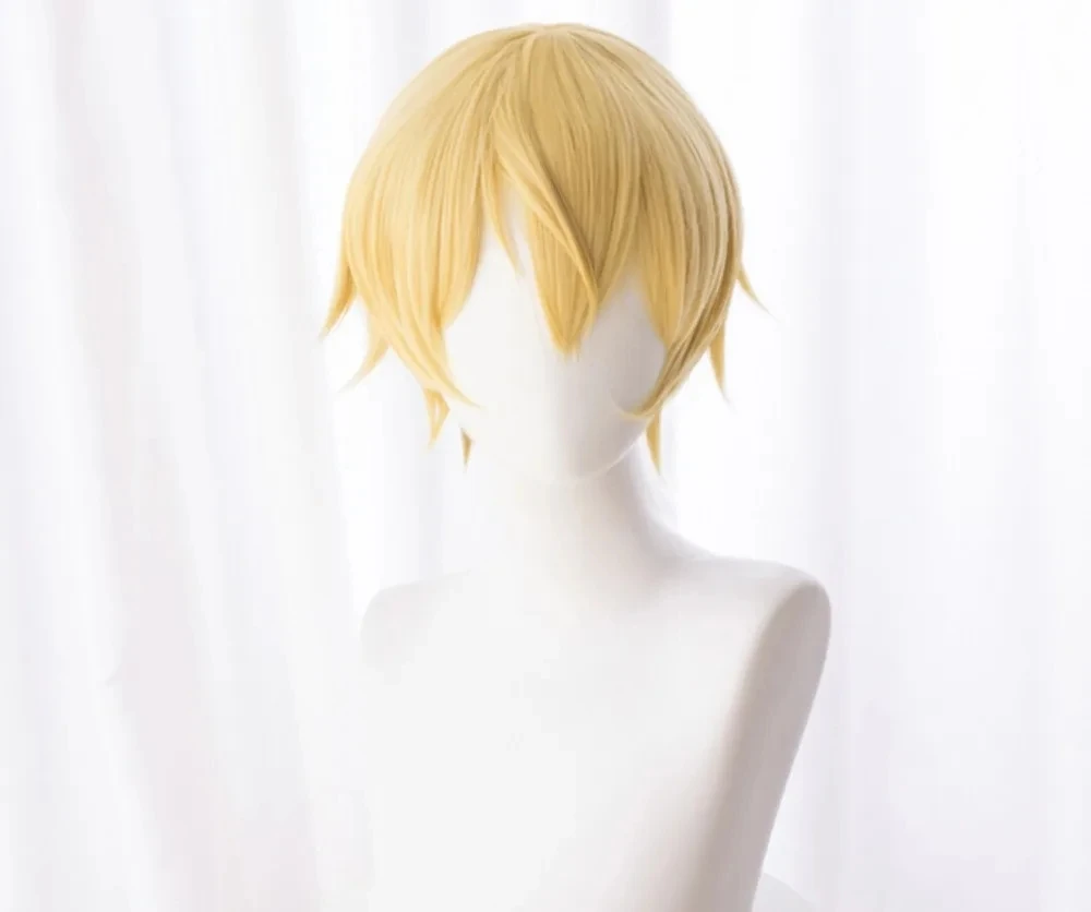 Aliização SAO Eugeo Cosplay peruca de cabelo Eugeo Composite Trinta e duas animações peruca curta fofa