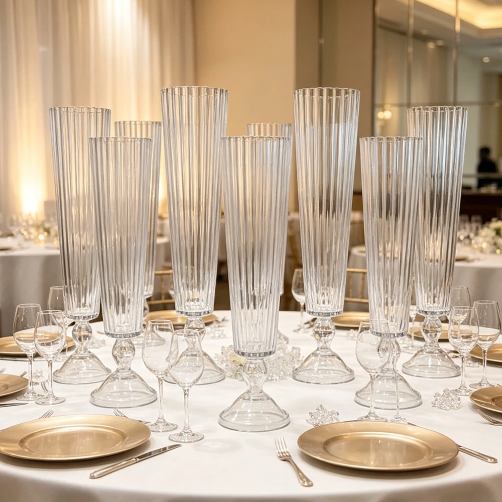 1Pcs-10Pcs,Wedding Decoration Set Table Decorations Elegant Crystal Chandelier Stand glass Centerpiece Candlestick Holder