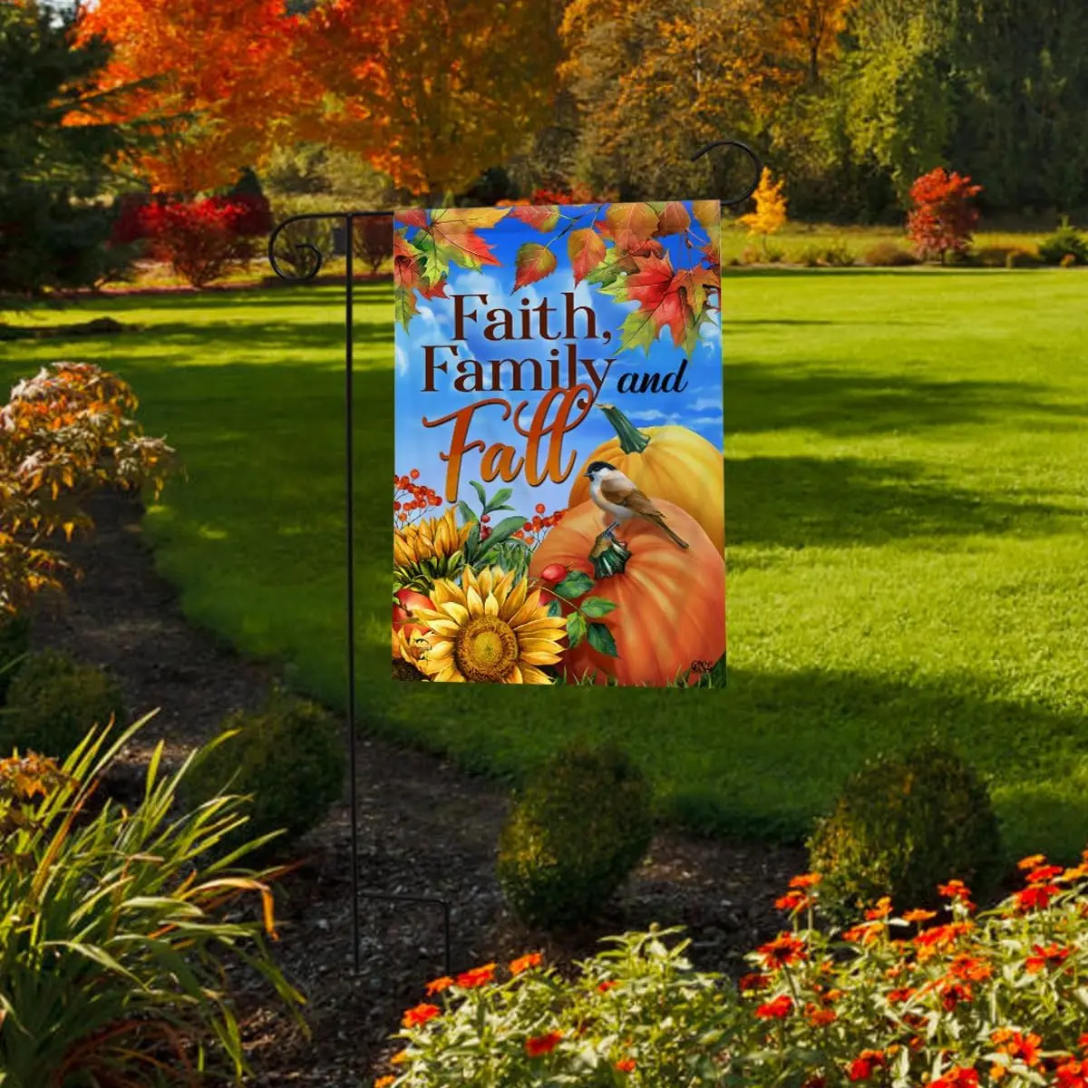 Faith Family and Fall Double Sided Garden Flag 18