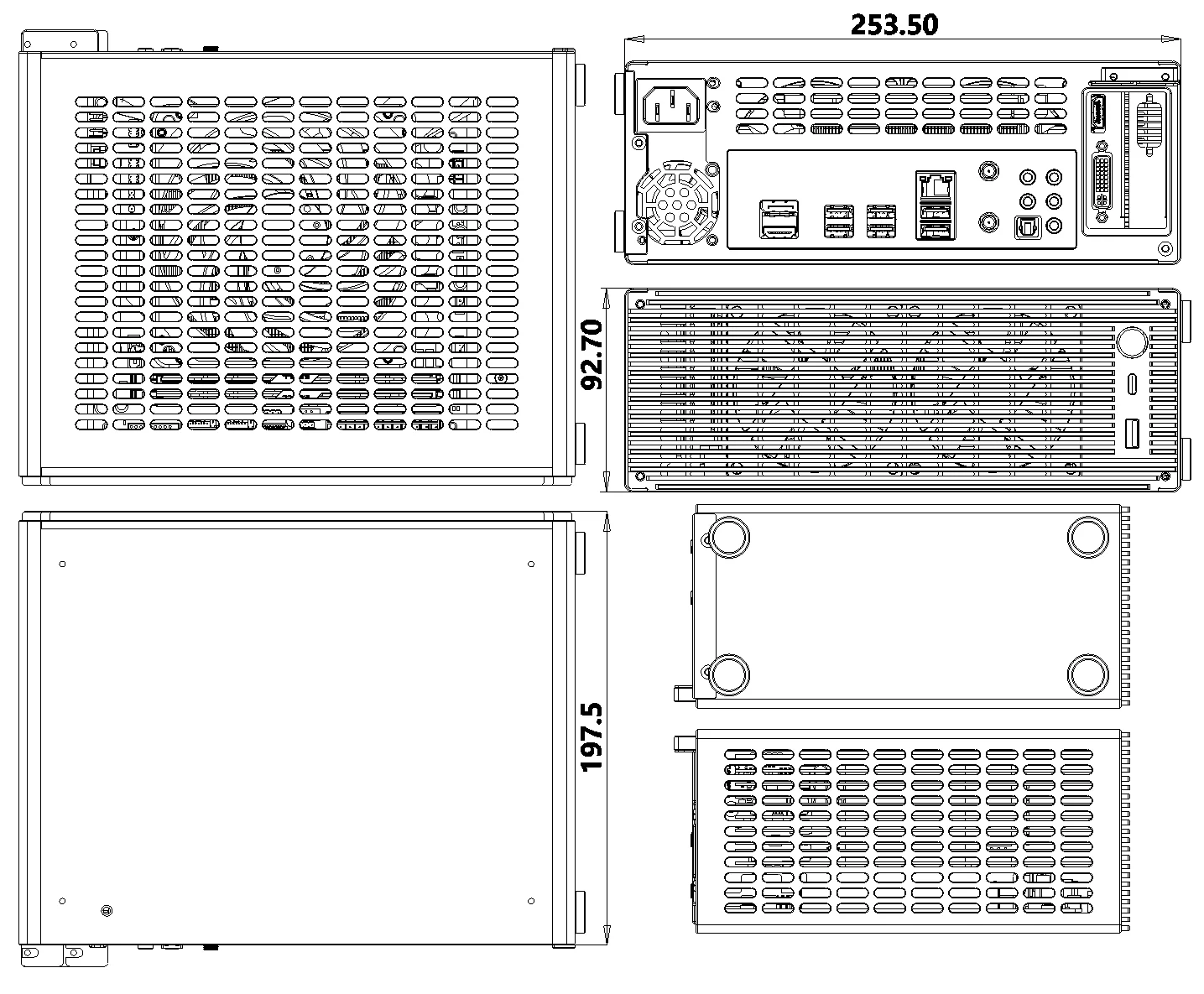 ZS-D2 ITX V2 half height knife card all aluminum computer case 4.6L mini compact desktop small host office gaming chassis