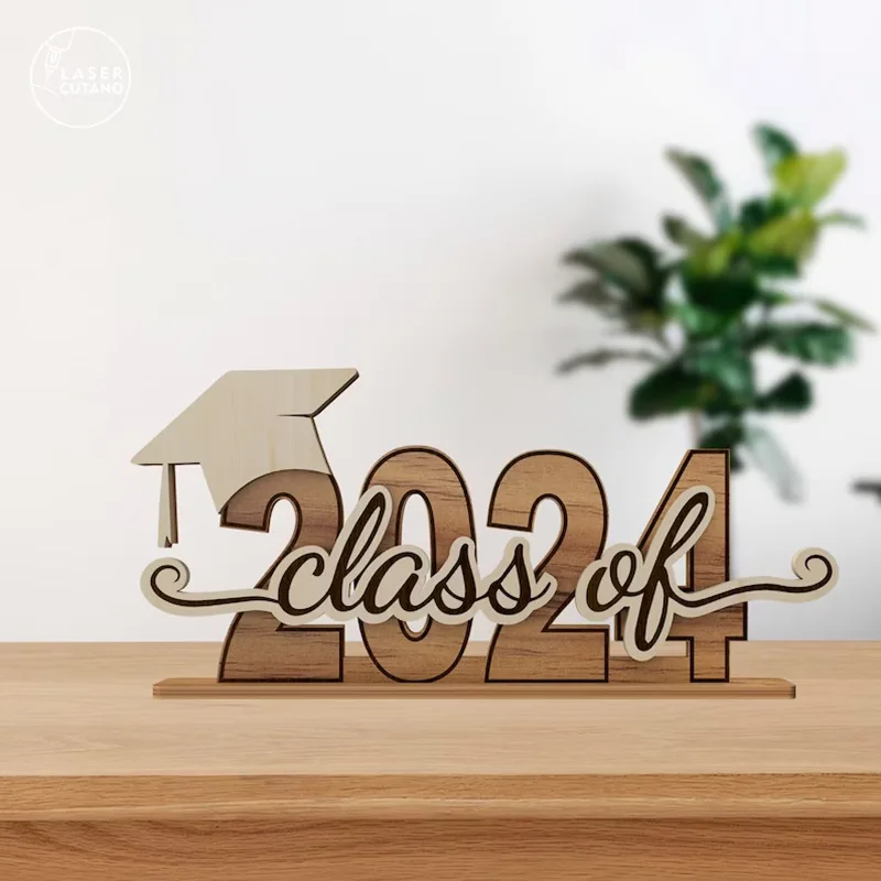 

2024 Graduation Decoration Season Wooden Ornaments Holiday Home Decor Wooden Plaque Graduation Party Tabletop Decorations