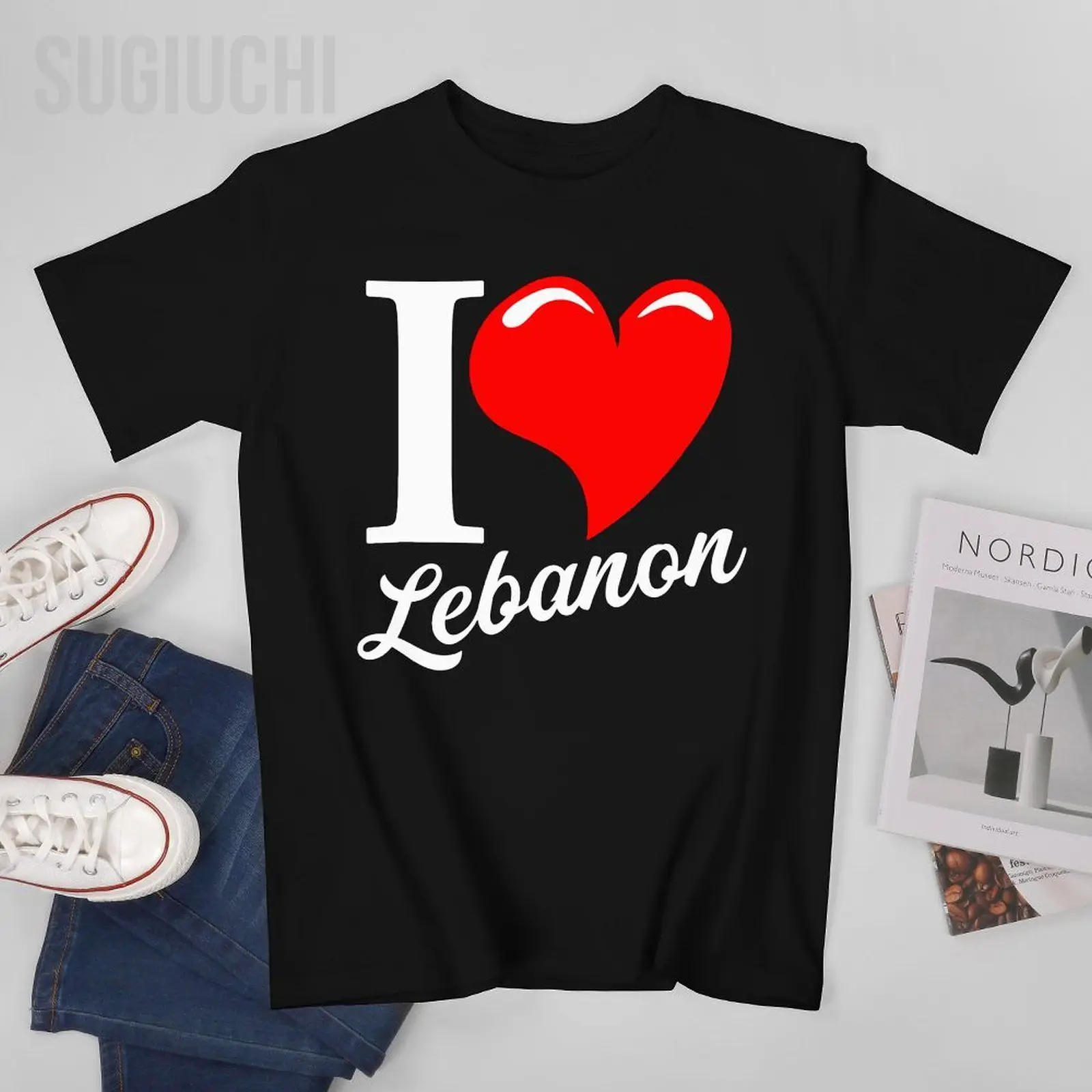 Unisex Men I Love Lebanon Tshirt Tees T Shirts Women Boys 100% Cotton T-Shirt