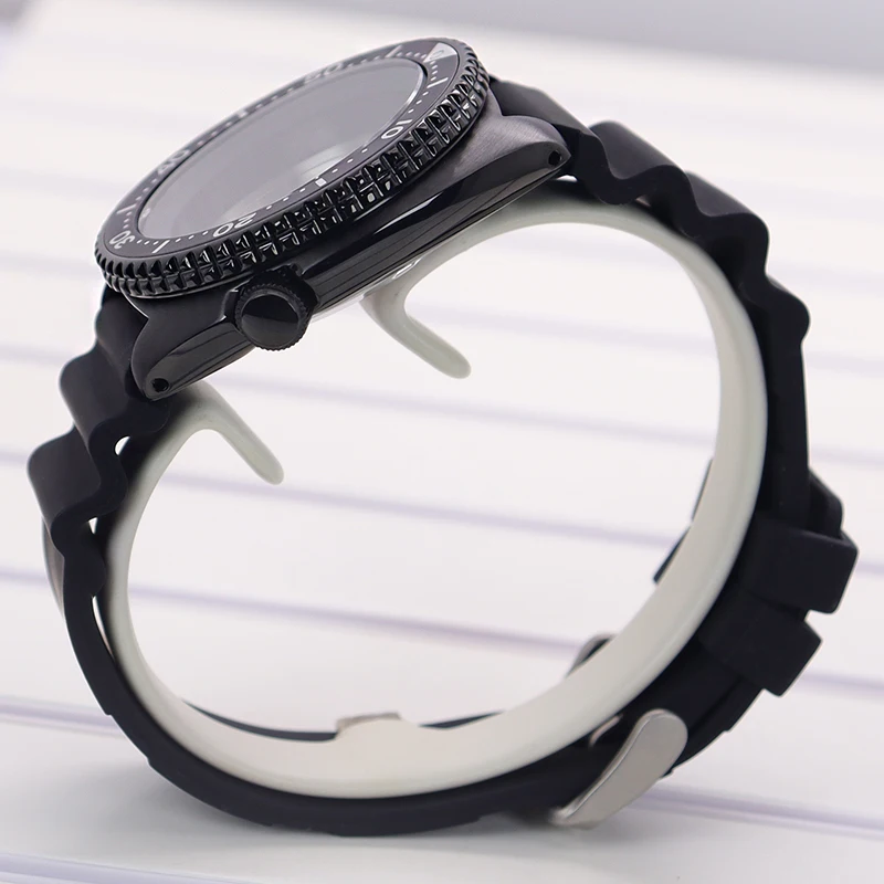 Saphirglas 45mm Uhrengehäuse Edelstahl für Mod 6105 Turtle Abalone Gehäuse für Seiko NH35 NH36 Uhrwerk Uhrenzubehör – Detail 5