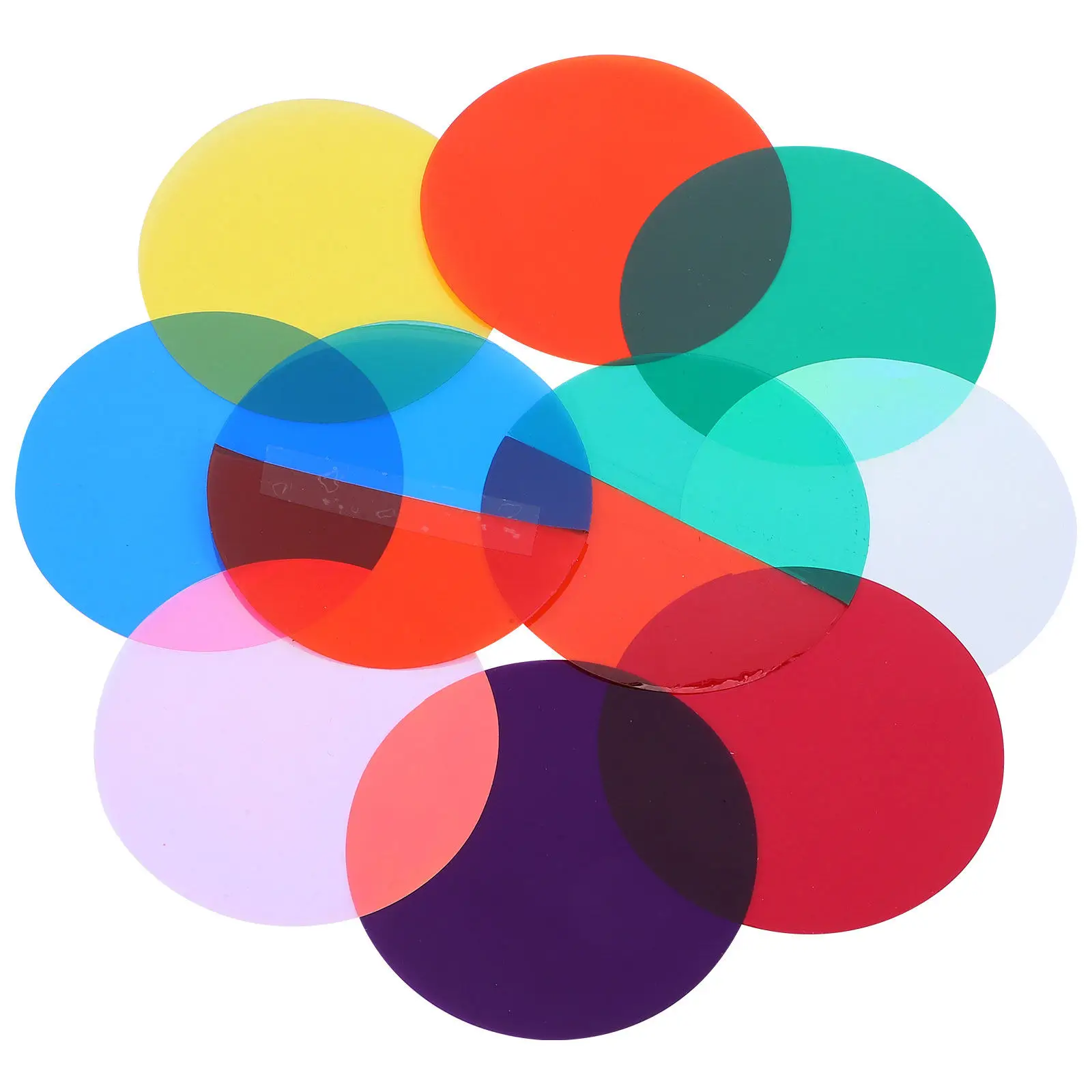 10Pcs Warm Light Colored Gel Filters Self Adhesive Color Correction Sheets Lighting Diffuser Film for Living Room Bedroom