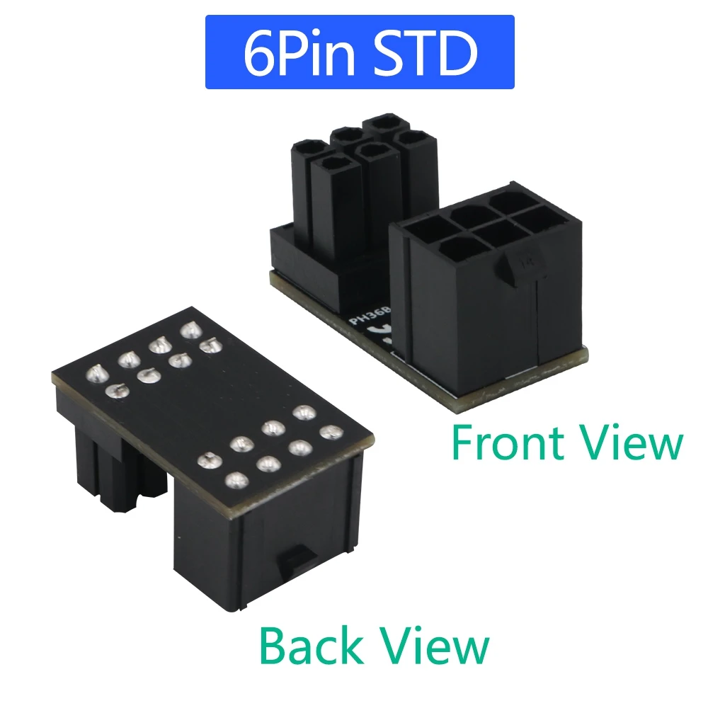 2 PièCes ATX 6Pin Femelle à 6Pin Mâle 180 DegréS Convertisseur Adaptateur Secteur pour Ordinateur de Bureau Carte Image