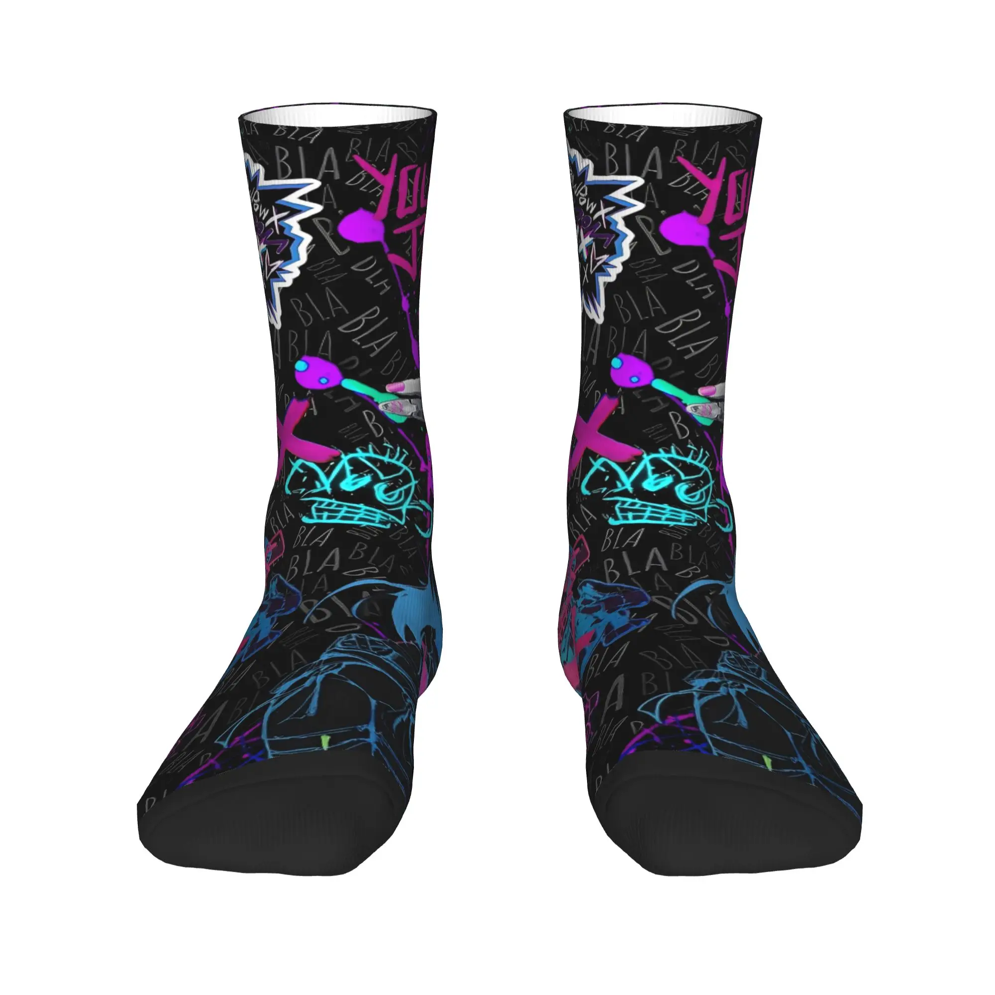 Jinx Monkey  Arcane (6) Socks  Non-Slip Stockings Men Warm Soft Running Socks Autumn Kawaii Pattern Socks