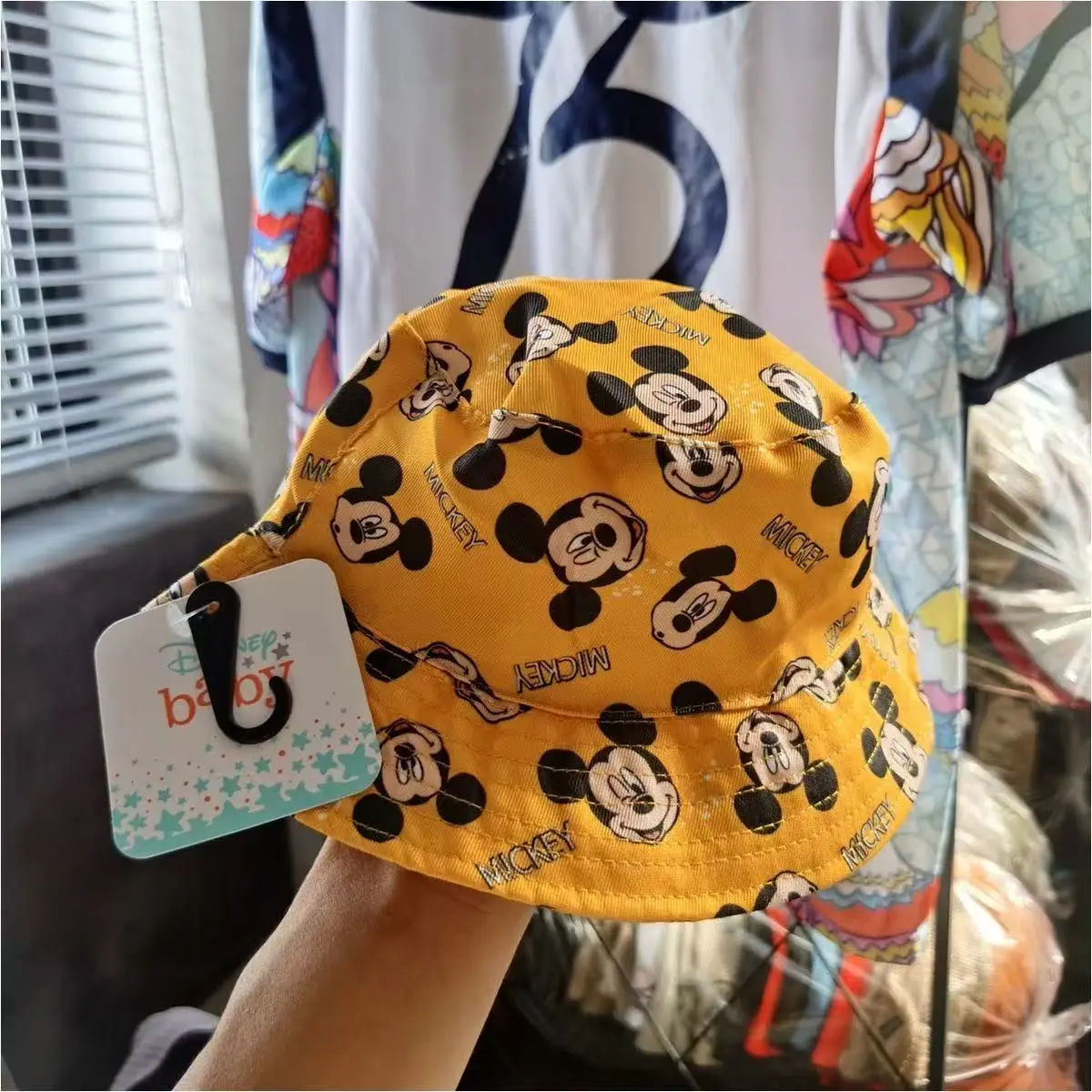 

Summer Autumn Baby Boy Girl Bucket Hat Children Cartoon Mickey Mouse Print Cotton Fisherman Cap Outdoor Kid Beach Sun Hat 0-2T