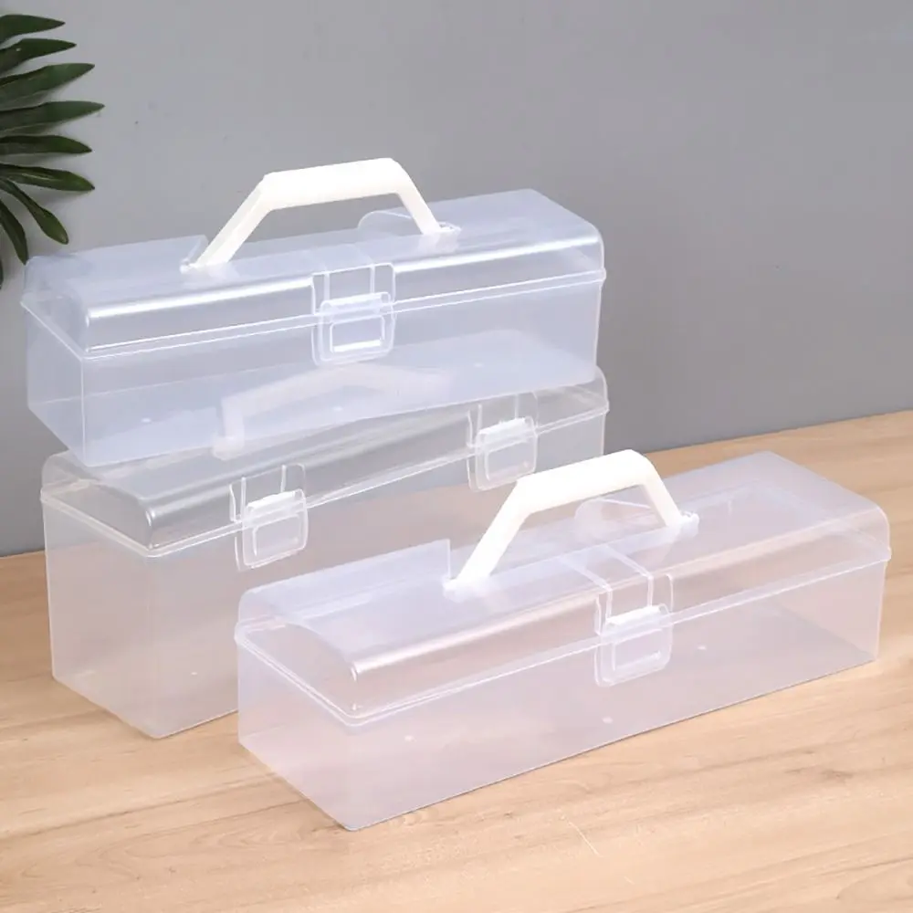 Multi-Function Plastic Storage Box Portable Clear Jewelry Case Sundries Container Kitchen