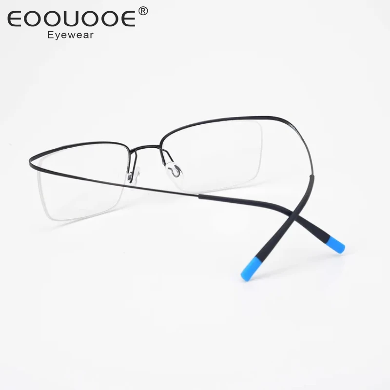 100% β Titanium Eyebrow Rim Optical Glasses Frame Men Glasses Frame Ultralight  Prescription Eyeglasses Clear Eyewear