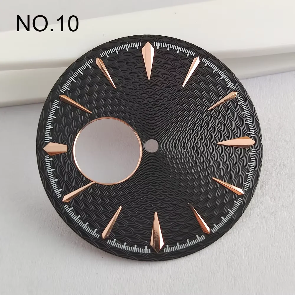 NH38 قرص 35 ملم قرص كوكتيل سطحي إنهاء NH38 إكسسوارات ساعة ميكانيكية مجوفة قرص ساعة رجالي #5