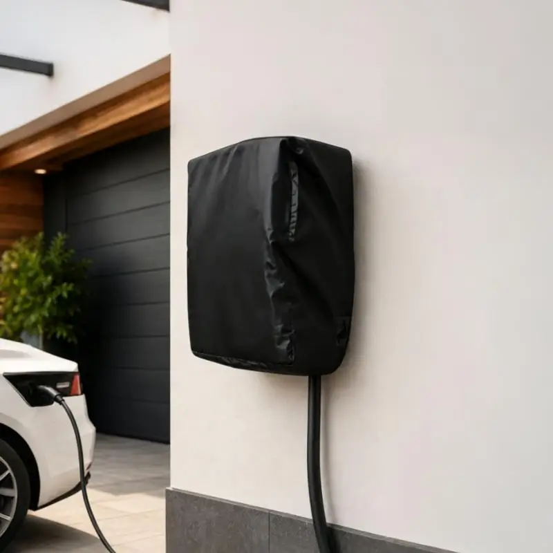 【MO2】Waterproof Drawstring Bottom EV Charging Post Protective Cover For Electric Vehicle Charger Only Protective Sleeve 1PC{M}