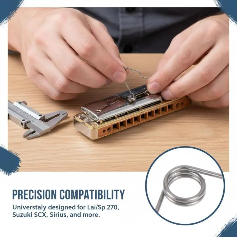 Chromatic Harmonica Tuning Metal Spring Repair Part Tool-Free Sound Adjustment Accessory for Entry-Level Repair Enthusiasts