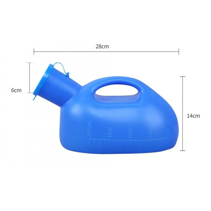 Unisex 2000ml Urinals Bottles with lid for men Portable Urinal Bottle Potty Proof Jar Urine Storage Toilet for Elderly Hospital