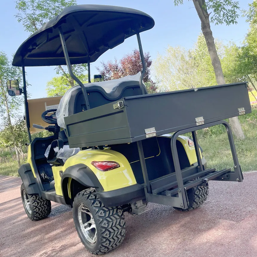 Off Road Lifted Electric Golf Cart 14-inch Off-road Tires 72V Lithium Battery AC Motor Golf Cart With Rear Cargo Box